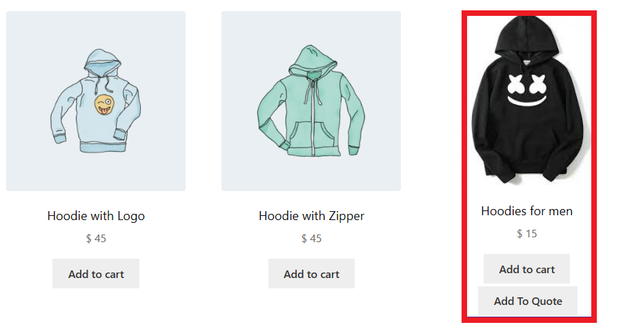 Specific Products Tags with Add to Quote Button