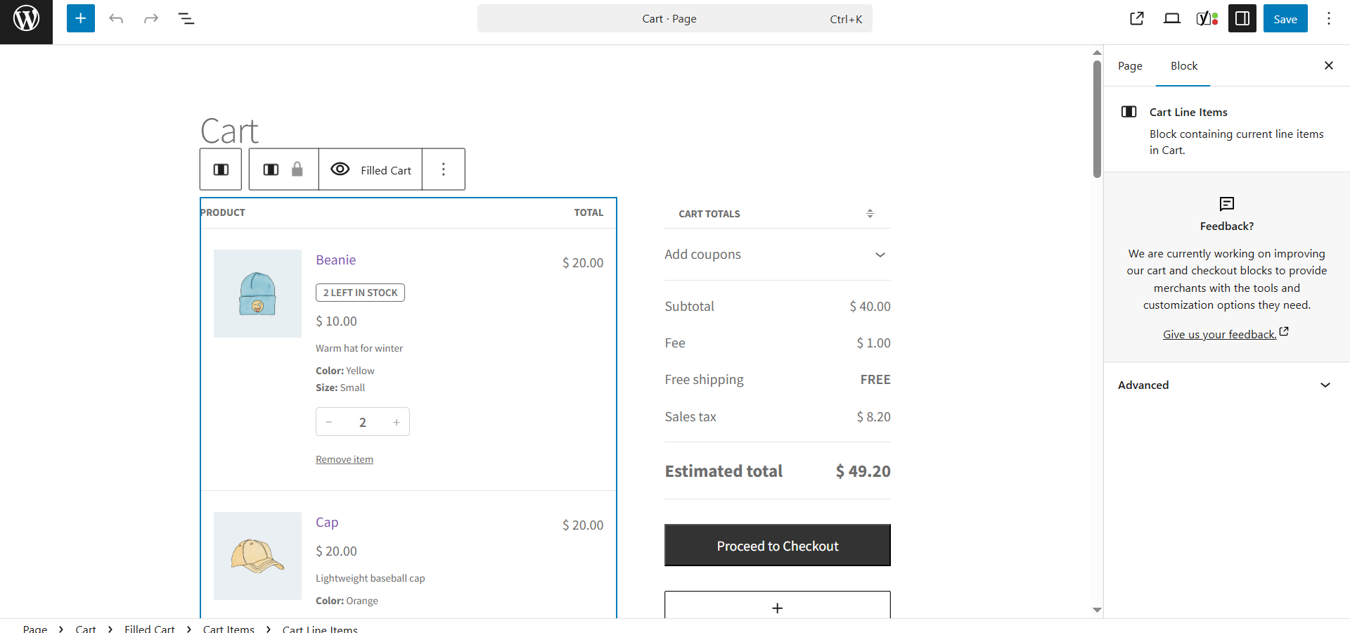WooCommerce Cart Block