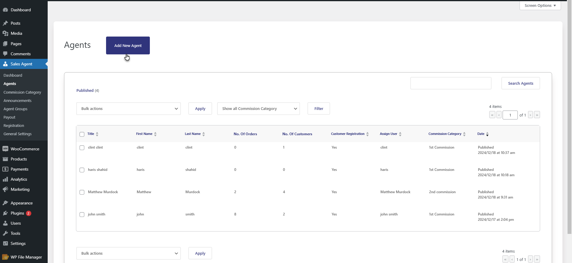 Click on Sales Agent - WPExperts Click on Sales Agent