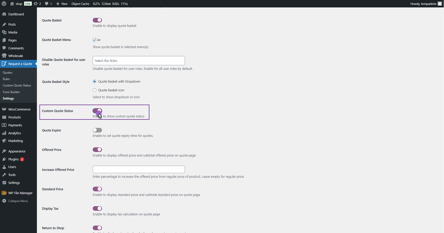 Configuring Quote Statuses & Notifications