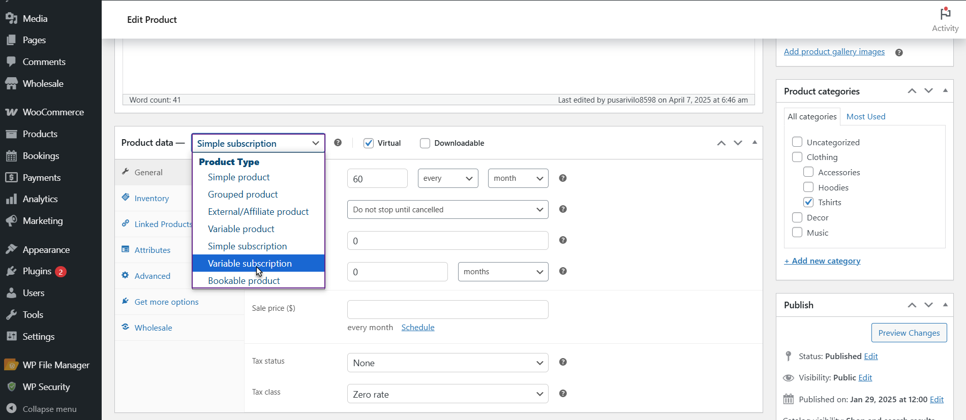 Configuring Variable Subscription Products