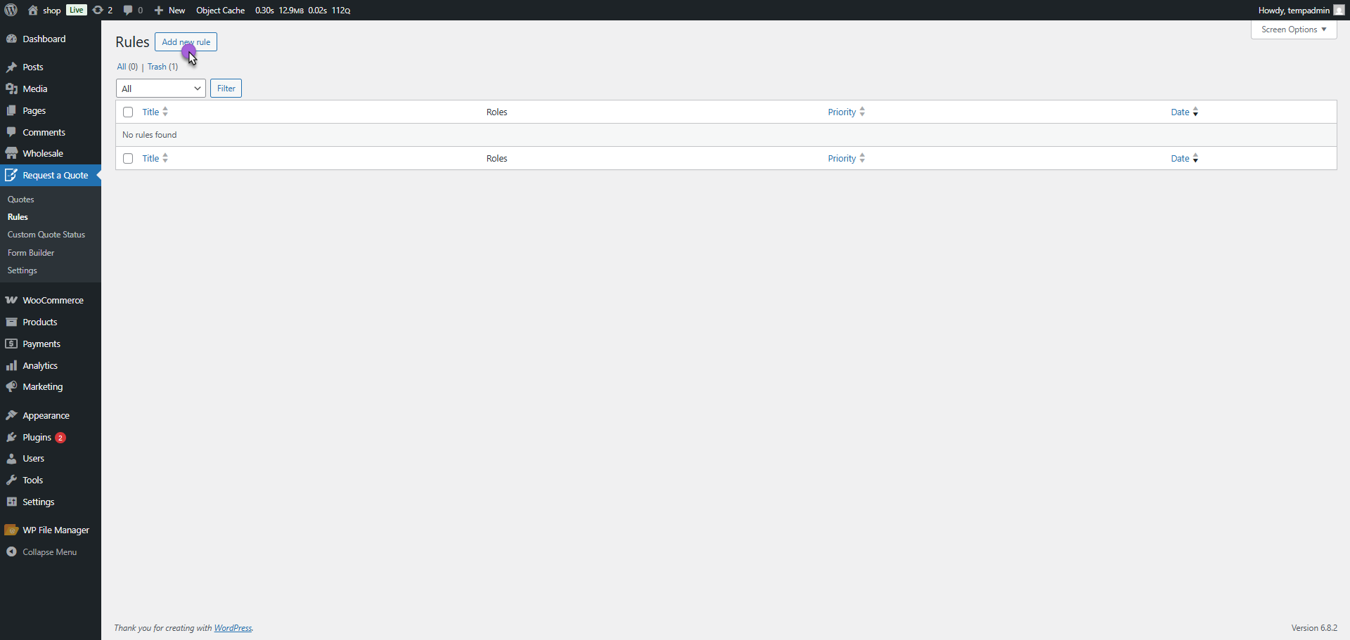 Creating a New Rule - WPExperts Creating a New Rule