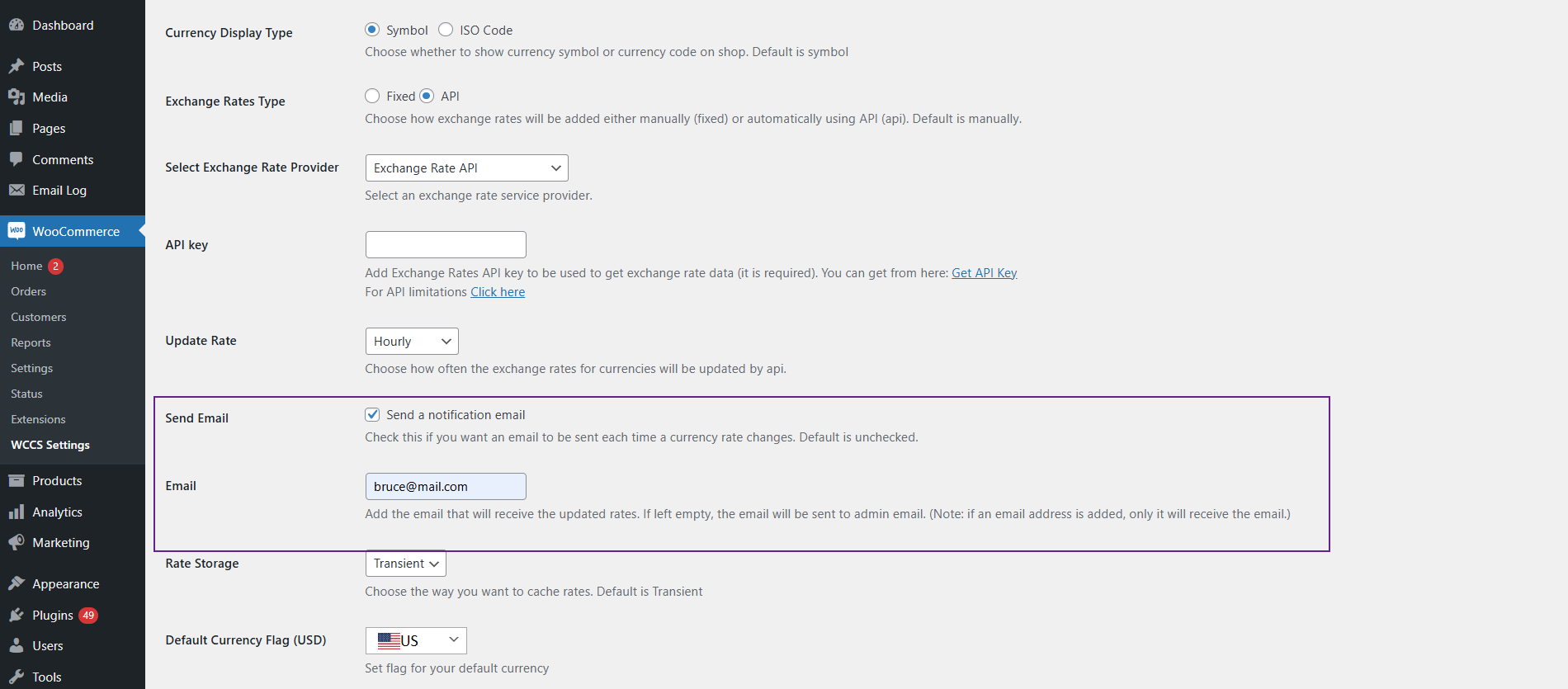 Enable Email Notifications