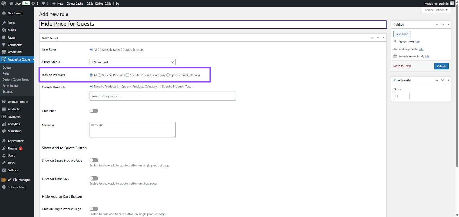 Selecting Which Products Have Quote Buttons - WPExperts Selecting Which Products Have Quote Buttons