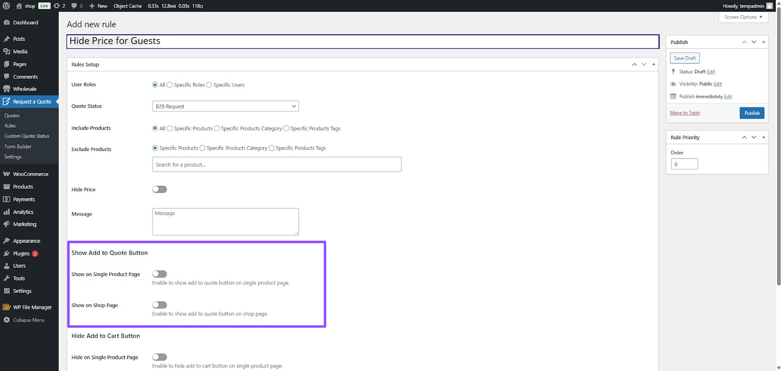 Show Add-to-Quote Button - WPExperts Show Add-to-Quote Button