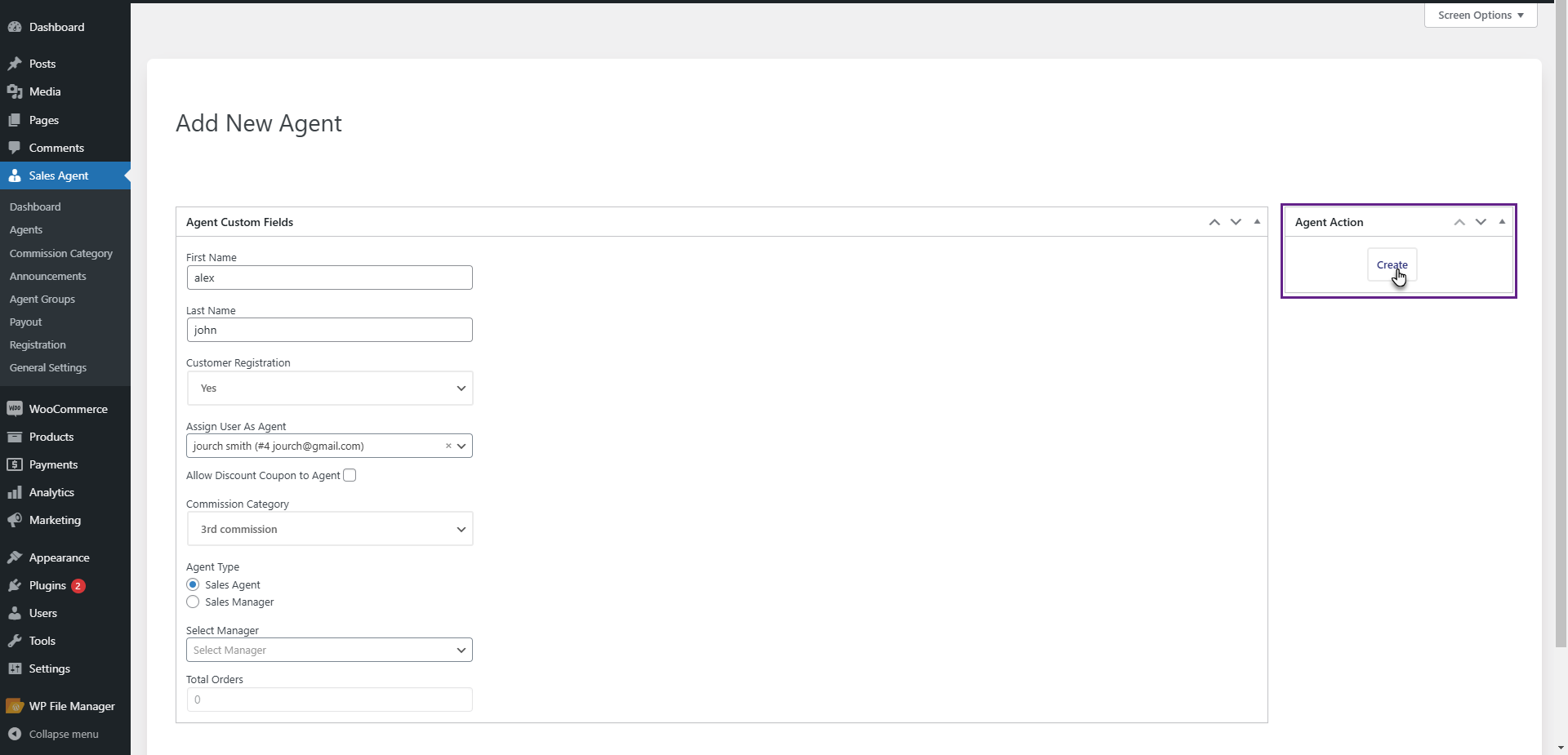 commission type - WPExperts commission type