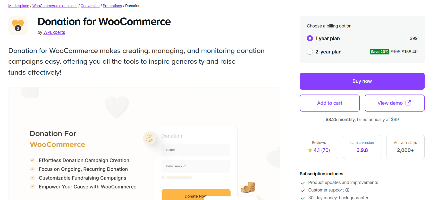 Donation for WooCommerce