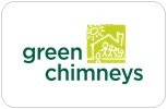 green_chimneys Green Chimneys logo with green text and a yellow emblem depicting a house and trees.
