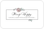 class_framed_v2 Logo for Heart Happy with a floral border and a centered rectangular label.