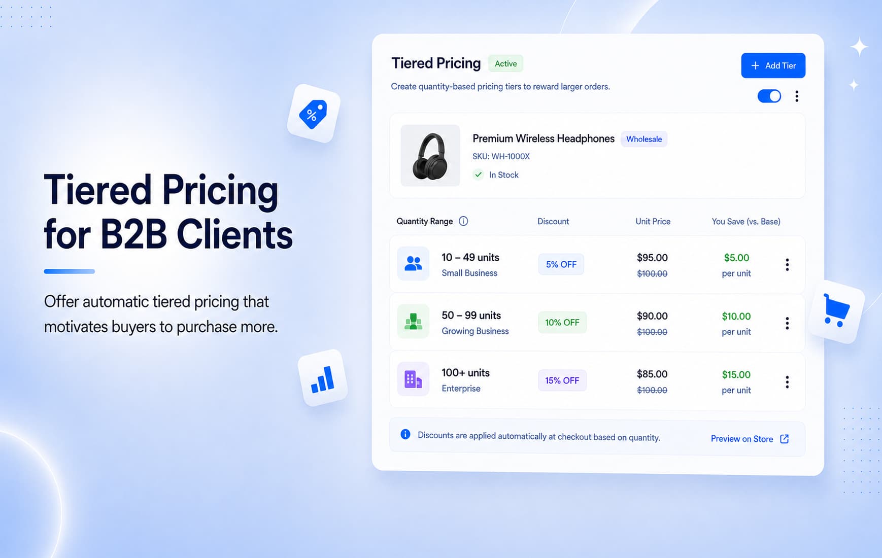 Tiered Pricing for Bulk Orders