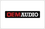 Frame 2147225250 OEM Audio brand logo in red and white on a dark background