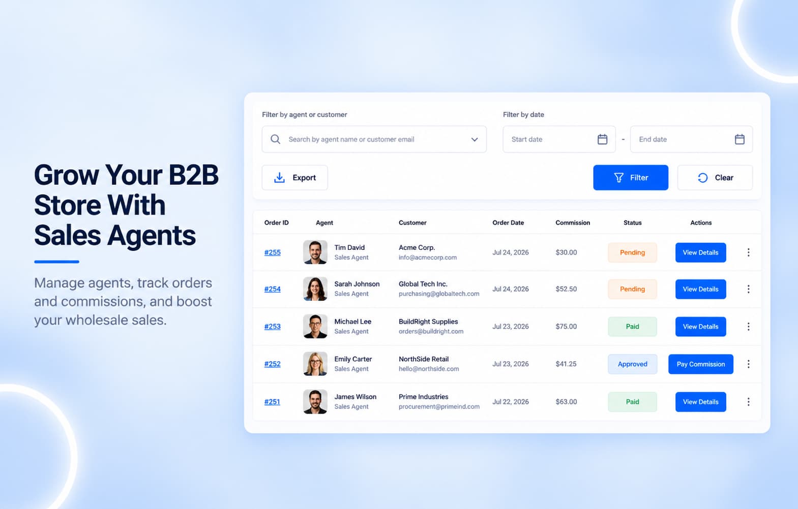 Grow Your B2B Store with Sales Agents