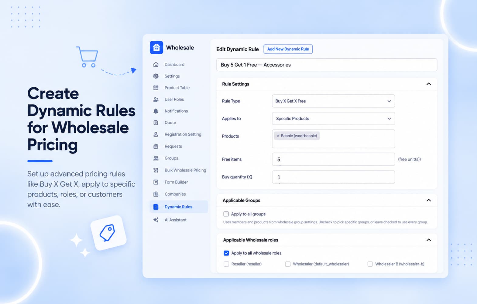 Dynamic Rules Wholesale Pricing Dashboard