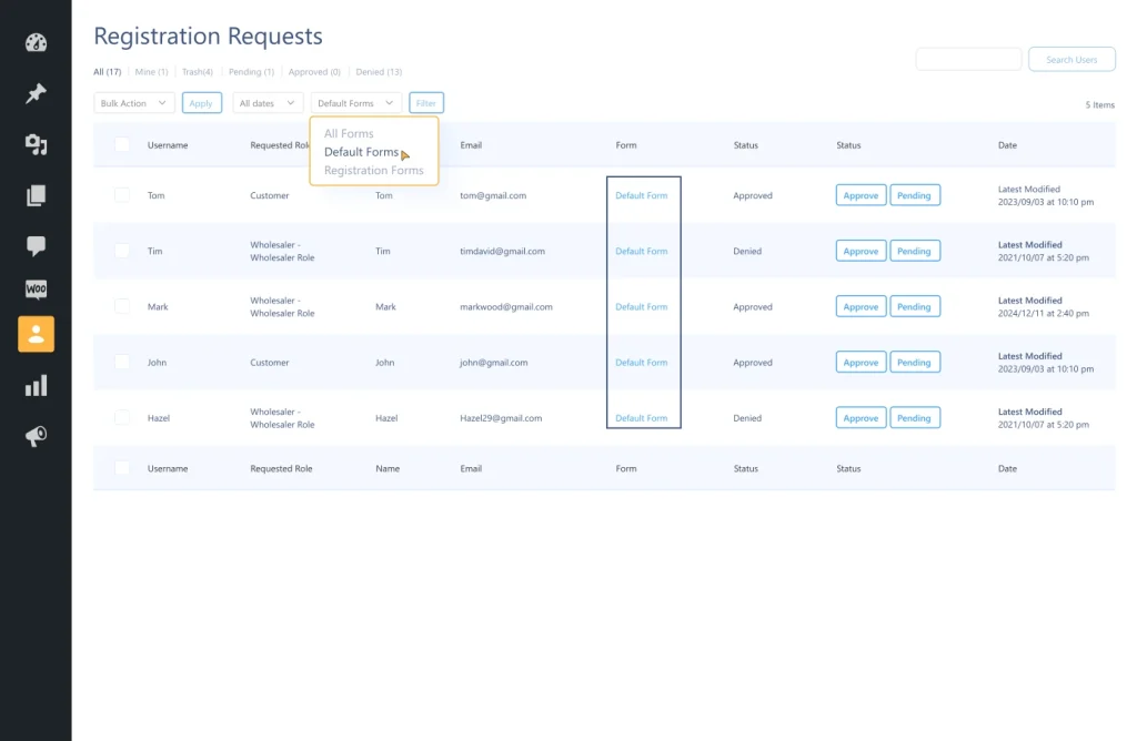 Demo-frame-49 Form Filter for Streamlined User Registration