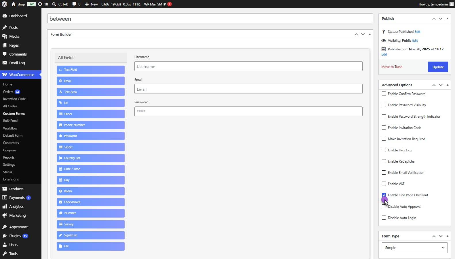 One Page Checkout