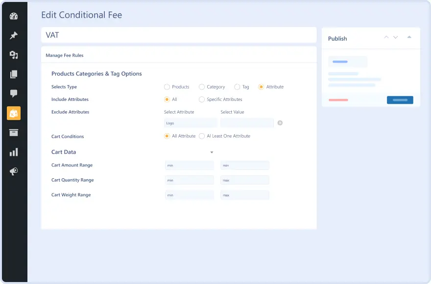 Conditional Fee Based on Product Attributes