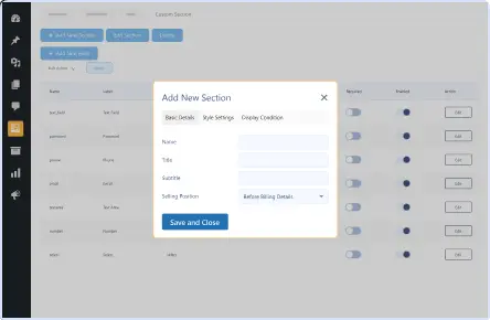 Add New Sections to Checkout