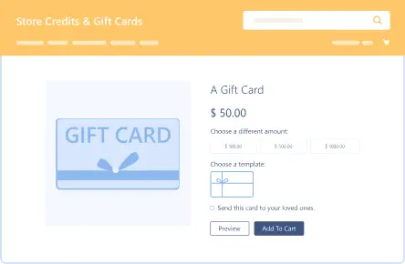 Gift card creation through store credits plugin