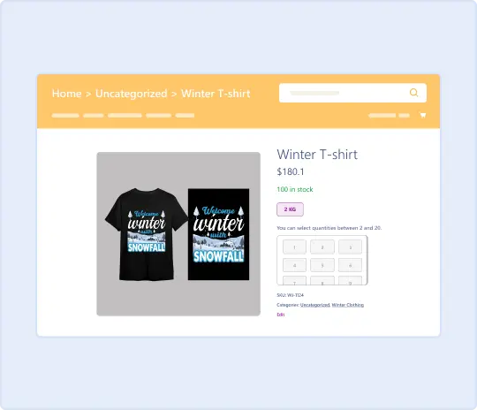 Quantity Input for Products Image
