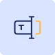 Abstract blue logo with a rounded, L-shaped form and a small orange curved accent on a pale blue background.