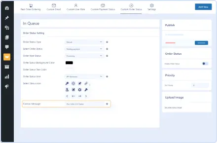 Custom Order Status Management