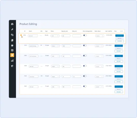 Inline Product Editing