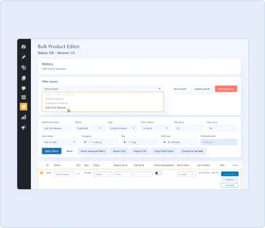 Advance Filter & Search