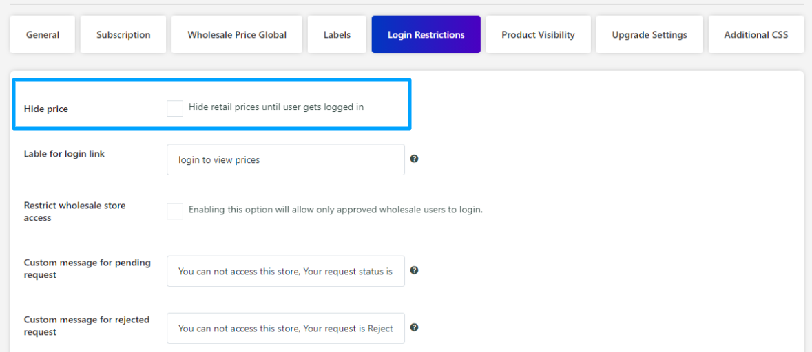 Hide Prices from Specific Users