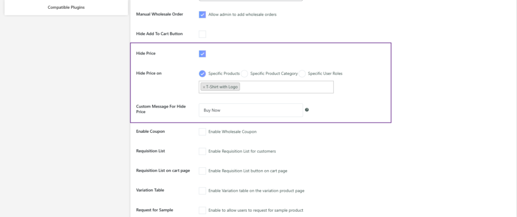 Replace Price with a Custom Message